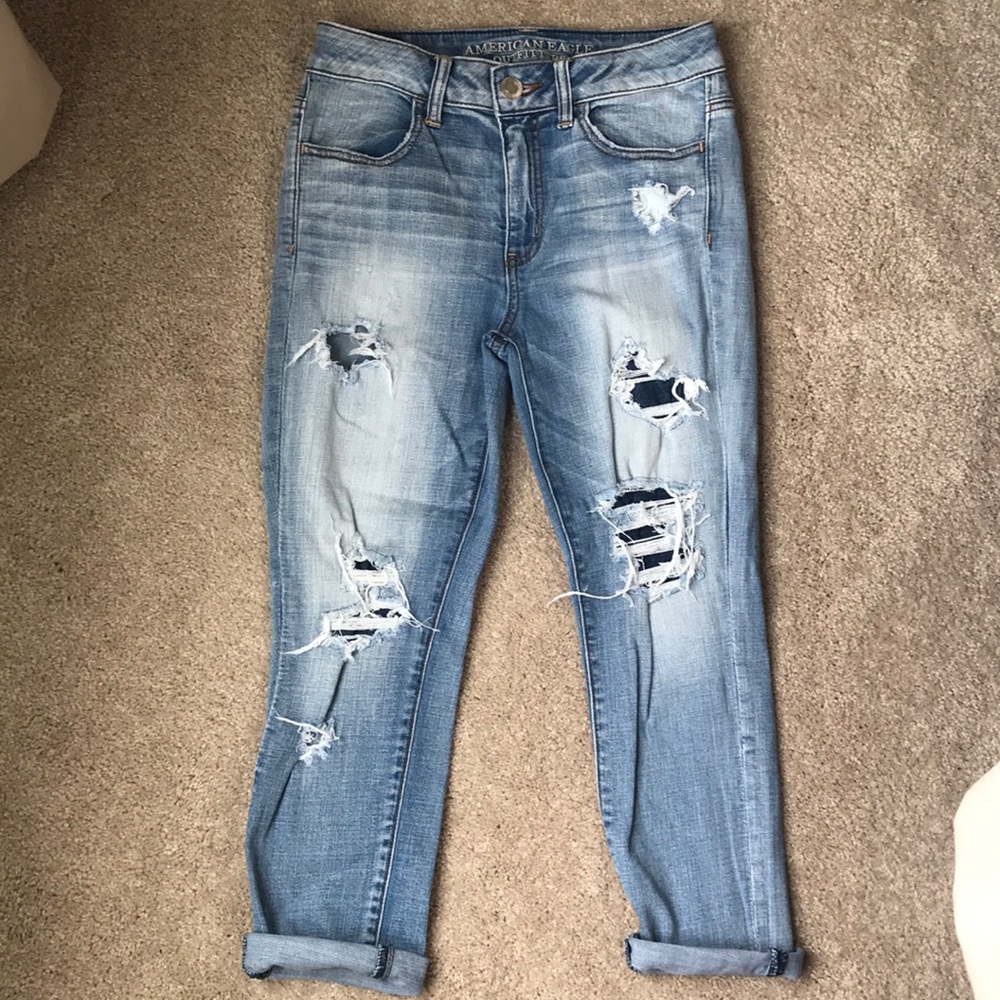American Eagle Ripped Hi-Rise Jegging Crop